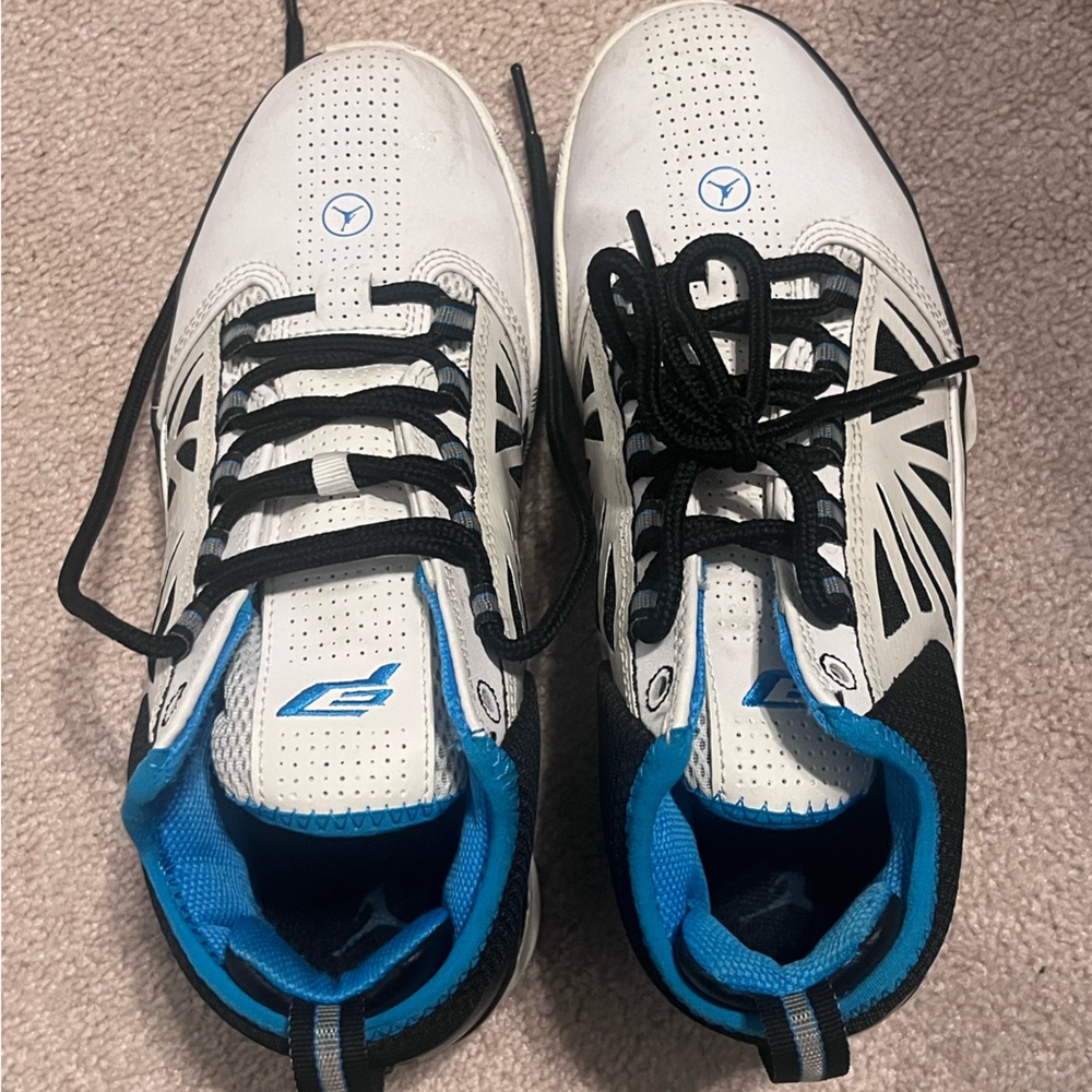 White and Blue Air Jordan Kid Shoes